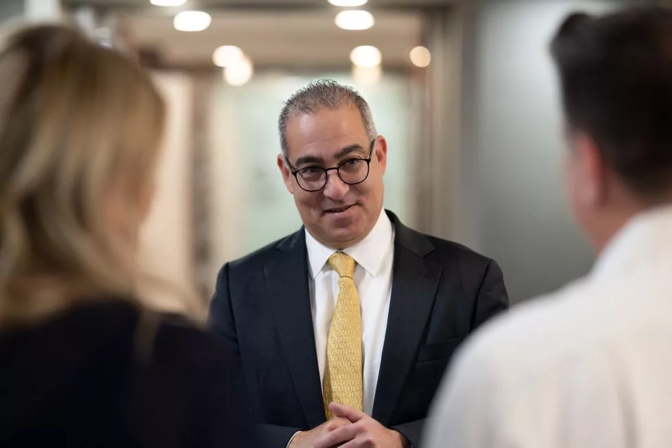 Todd Geller at work in Geller Private Wealth's offices in Melville, New York