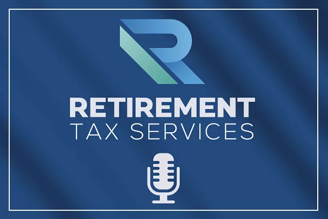 Retirement Tax Services podcast logo with a microphone